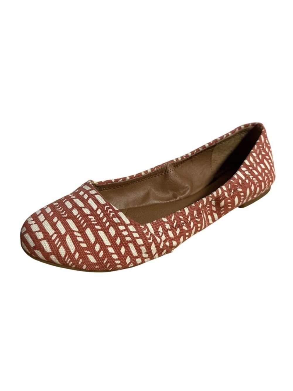 Lucky Brand Emmie Ballet Flats Women 7M Rust Orange Slip On Boho Office Commute